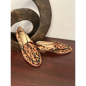 Vince Camuto Jorda3 leopard print calf hair penny loafers NWT size 8 1/2